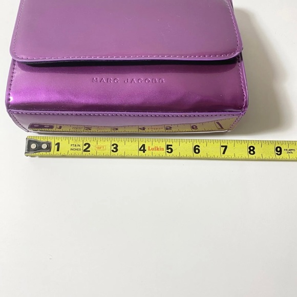 Marc Jacobs Cosmetic Case Purple Teal Lined Button Closure Make-Up Bag Clutch - Picture 9 of 11
